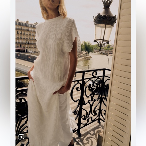 Zara Dresses & Skirts - Zara NEW 100% linen tunic dress white 8142/047